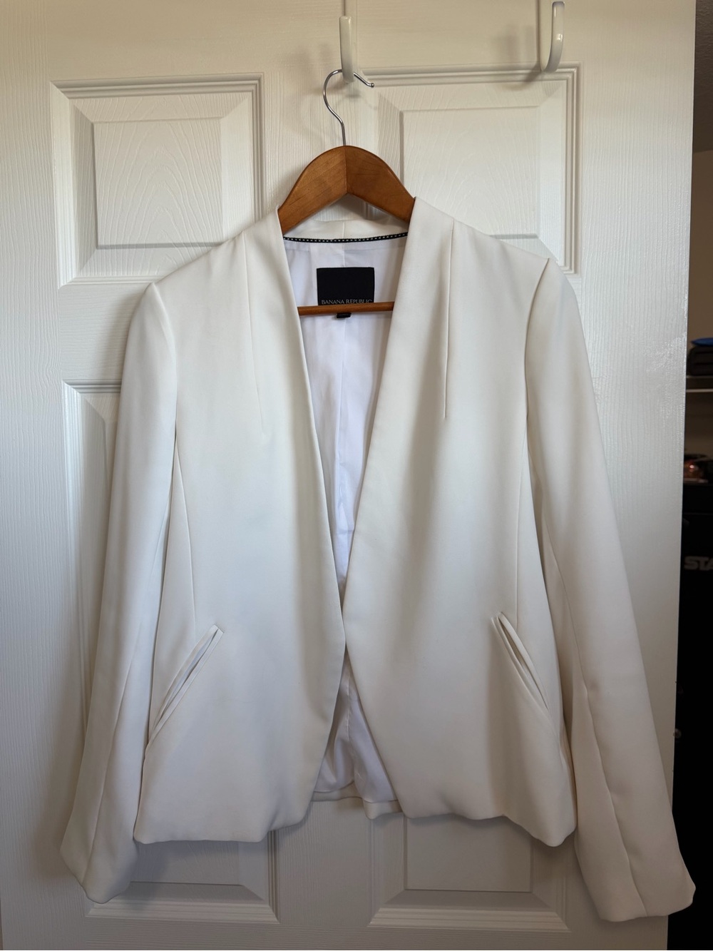 Banana Republic Women's Open-Front Blazer Jacket in Winter White